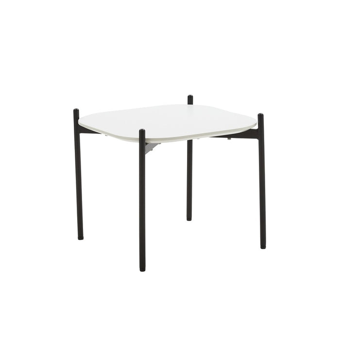 Tavolino quadrato moderno mdf polipropilene bianco nero 51x51x43,5 - Mobili 2G