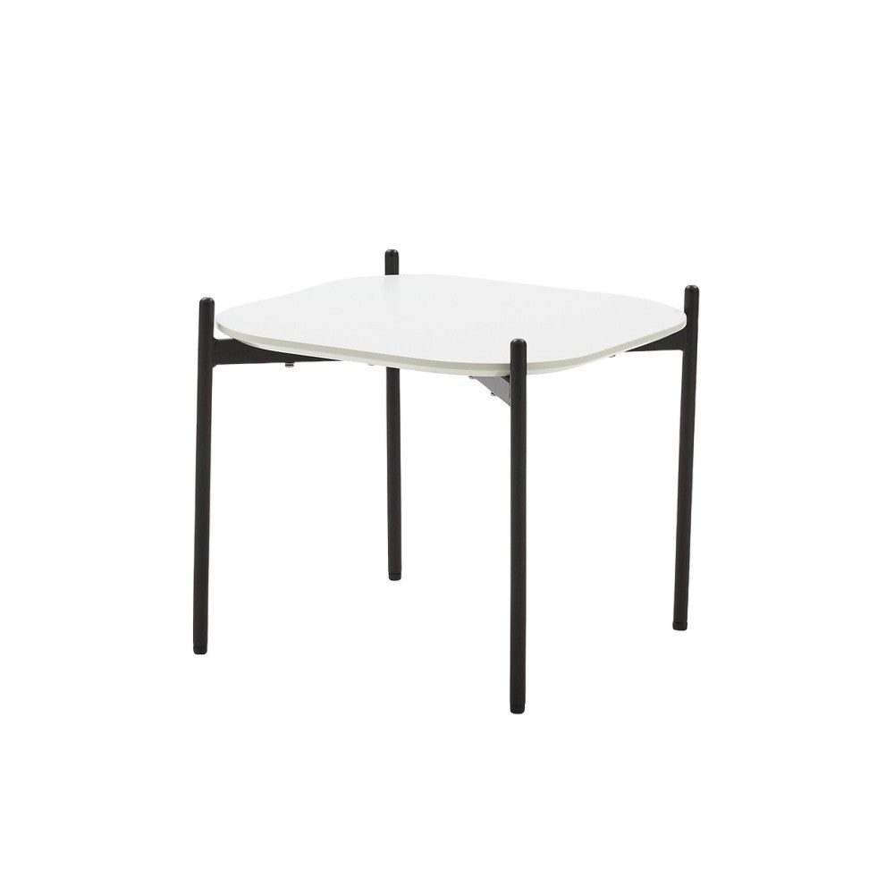 Tavolino quadrato moderno mdf polipropilene bianco nero 51x51x43,5 - Mobili 2G