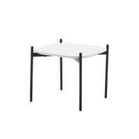 Tavolino quadrato moderno mdf polipropilene bianco nero 51x51x43,5 - Mobili 2G