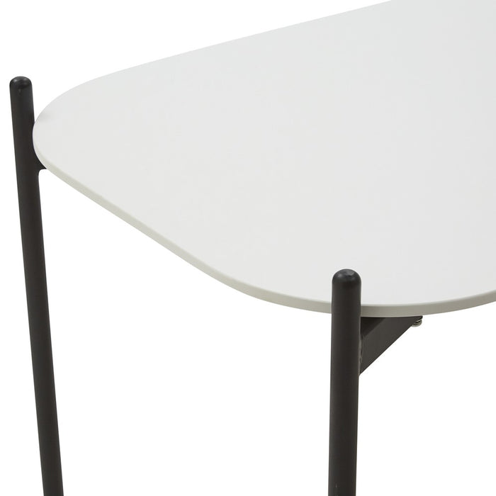 Tavolino quadrato moderno mdf polipropilene bianco nero 51x51x43,5 - Mobili 2G