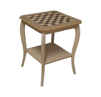 Tavolino quadrato scacchiera legno grezzo 50x50x63 - Mobili 2G