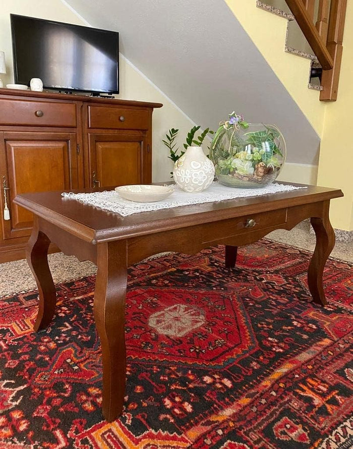 Tavolino rettangolare classico legno tinta noce l.100 p.50 h.45 (549) - Mobili 2G