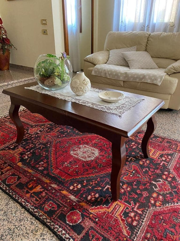 Tavolino rettangolare classico legno tinta noce l.100 p.50 h.45 (549) - Mobili 2G