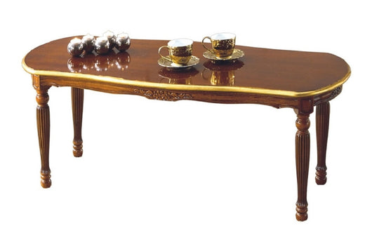 Tavolino rettangolare da salotto in legno intagliato decoro oro