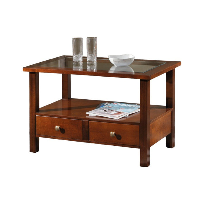 Tavolino rettangolare finitura in noce arte povera l.77 p.47 h.51