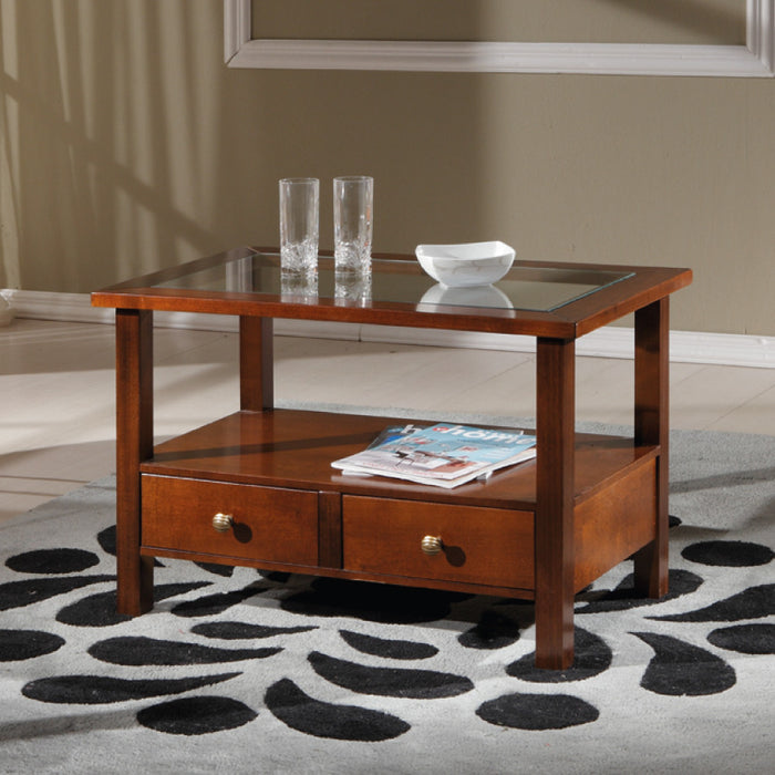 Tavolino rettangolare finitura in noce arte povera l.77 p.47 h.51