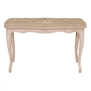 Tavolino rettangolare legno massello intagliato grezzo 77x43x46 - Mobili 2G