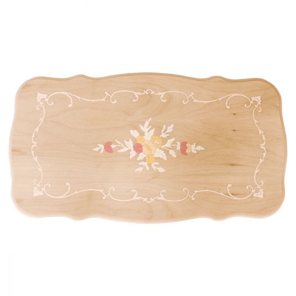 Tavolino rettangolare legno massello intagliato grezzo 77x43x46 - Mobili 2G