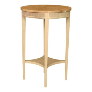 Tavolino rotondo 1 cassetto legno grezzo 48x48x72 (3114) - Mobili 2G