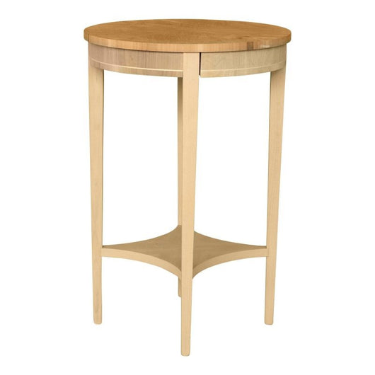 Tavolino rotondo 1 cassetto legno grezzo 48x48x72 (3114) - Mobili 2G