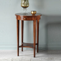 Tavolino rotondo 1 cassetto legno grezzo 48x48x72 (3114) - Mobili 2G