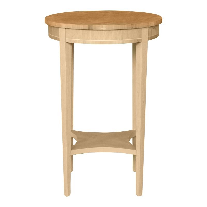 Tavolino rotondo 1 cassetto legno grezzo 48x48x72 (3114) - Mobili 2G