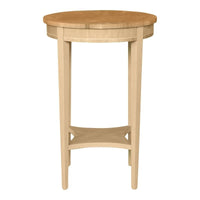 Tavolino rotondo 1 cassetto legno grezzo 48x48x72 (3114) - Mobili 2G