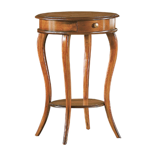 Tavolino rotondo classico in legno tinta noce 50x74 - Mobili 2G