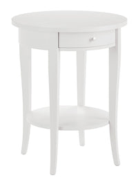 Tavolino rotondo classico legno bianco 50x50x62