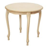 Tavolino rotondo fisso legno intarsiato grezzo 60x60x55 - Mobili 2G