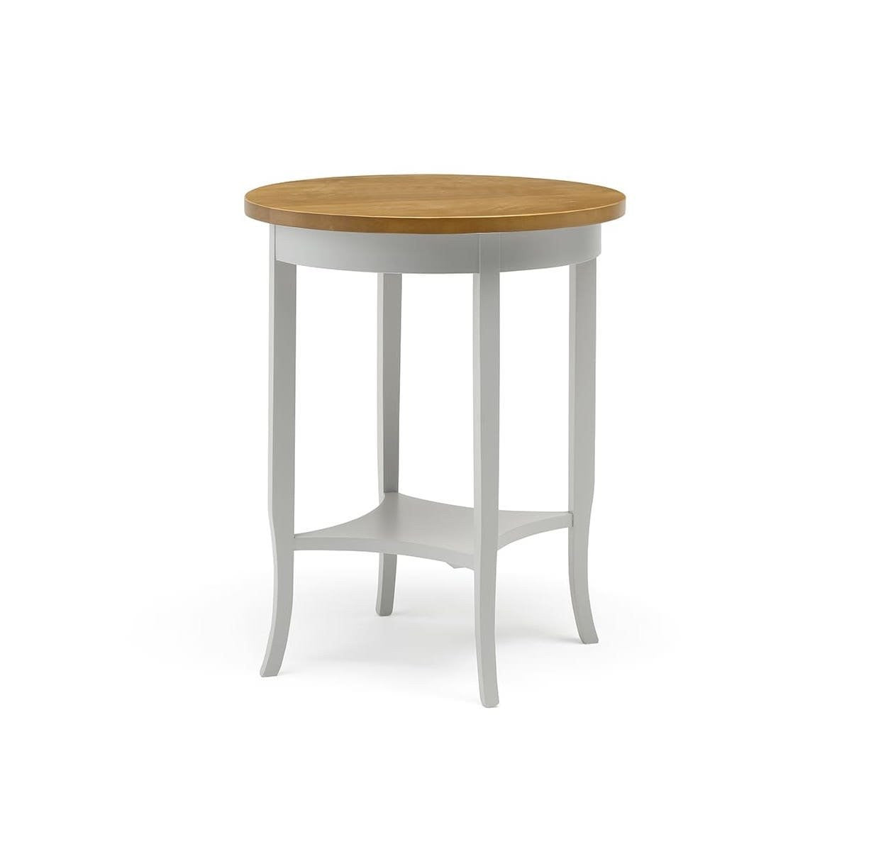 Tavolino rotondo in legno bianco/noce ø 60 h 72 - Mobili 2G