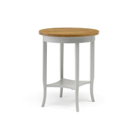 Tavolino rotondo in legno bianco/noce ø 60 h 72 - Mobili 2G