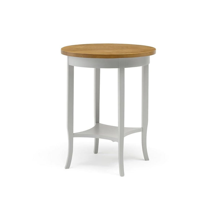 Tavolino rotondo in legno bianco/noce ø 60 h 72 - Mobili 2G