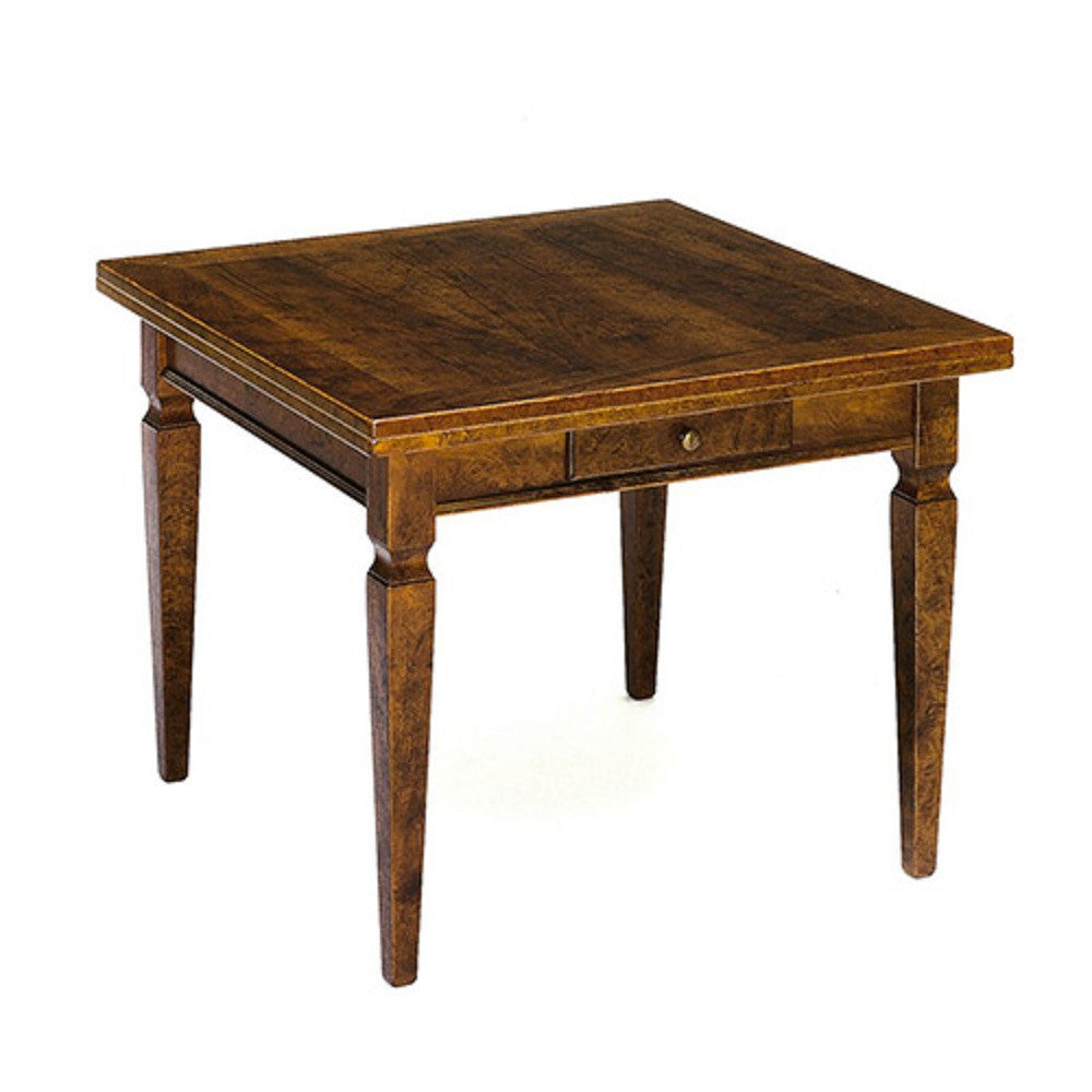 Tavolo a libro in legno massello di noce l.90 p.90 h.78