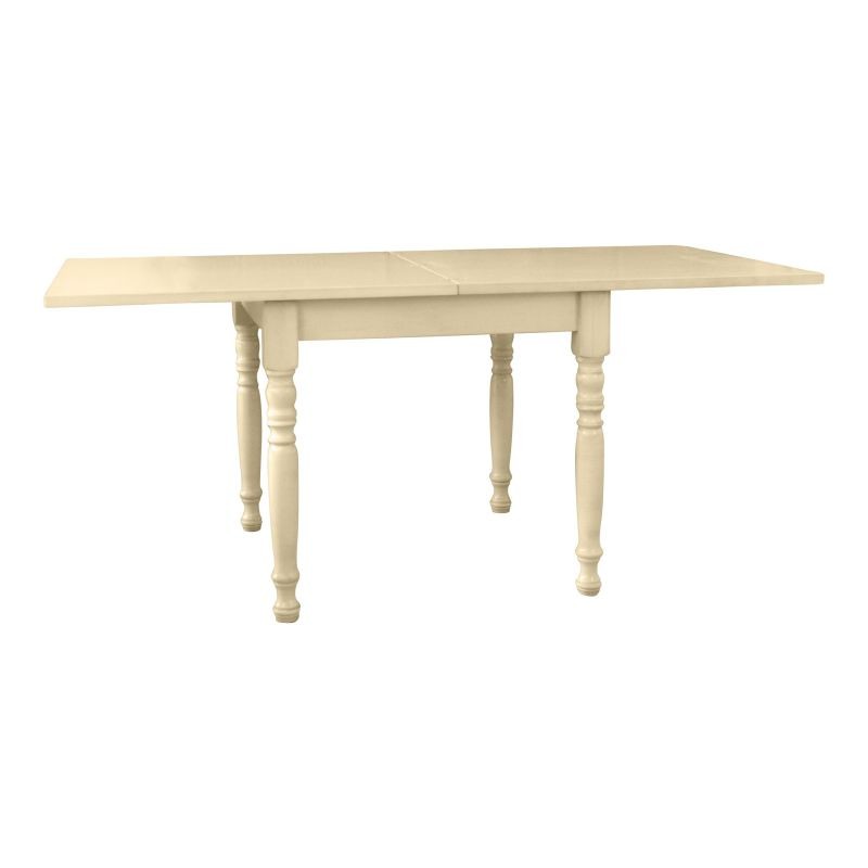 Tavolo allungabile a libro legno shabby avorio anticato 100x100x78 - Mobili 2G