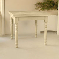 Tavolo allungabile a libro legno shabby avorio anticato 90x90x78 - Mobili 2G