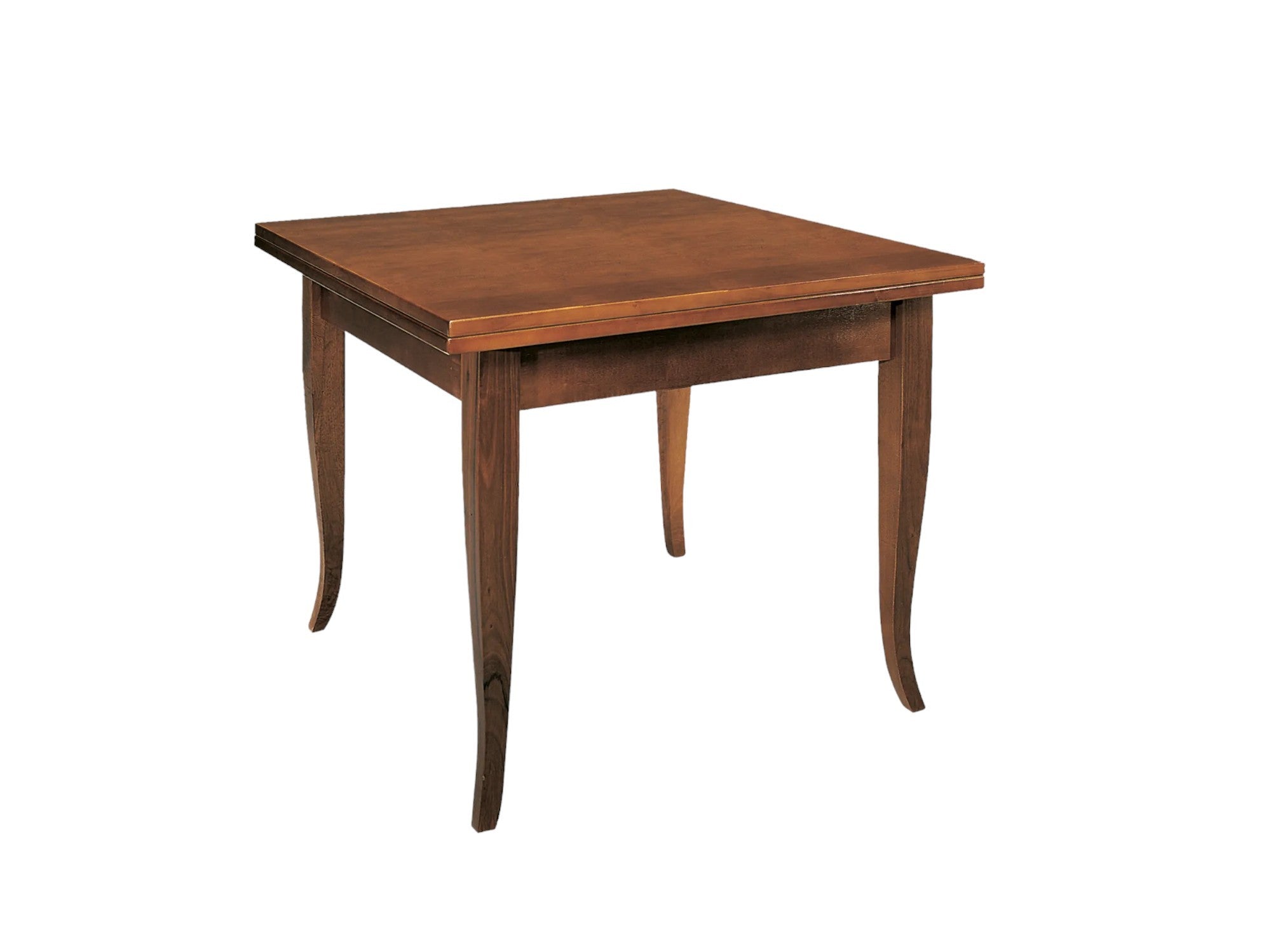 Tavolo allungabile a tiro legno tinta noce arte povera 80x80 - Mobili 2G