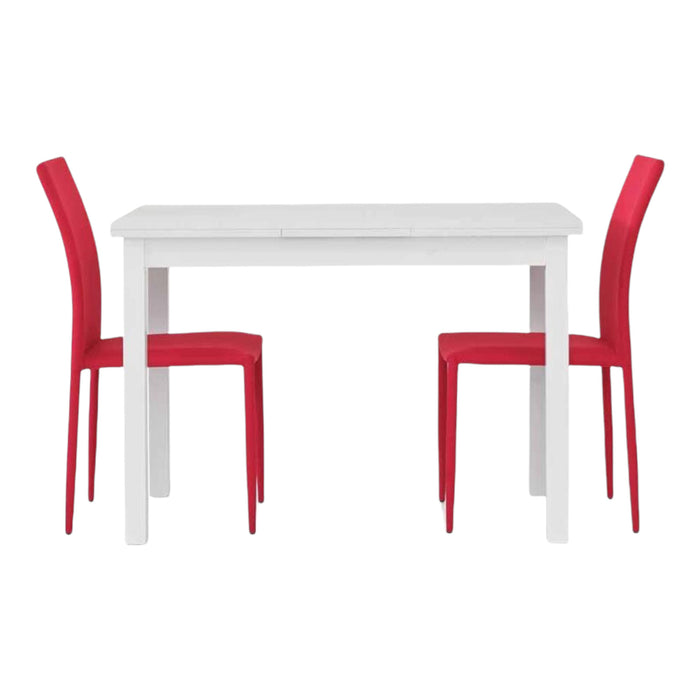 Tavolo allungabile bianco frassino moderno l.130 p.80 h.76