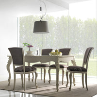 Tavolo allungabile classico gamba intagliata bianco l.161 p.101 h.81 - Mobili 2G