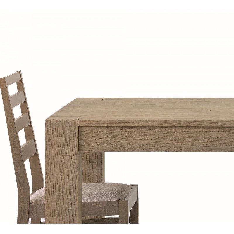 Tavolo allungabile legno di rovere tinta seppia 140-220x90