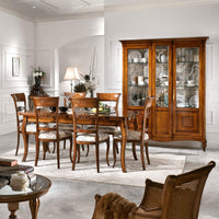 Tavolo allungabile quadrato classico tinta noce 110x110x78 - Mobili 2G