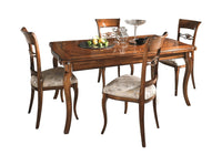 Tavolo allungabile quadrato classico tinta noce 110x110x78 - Mobili 2G