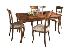 Tavolo allungabile rettangolare classico tinta noce 180x100x78 - Mobili 2G