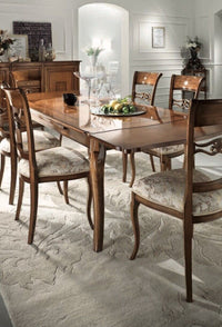 Tavolo allungabile rettangolare classico tinta noce 180x100x78 - Mobili 2G