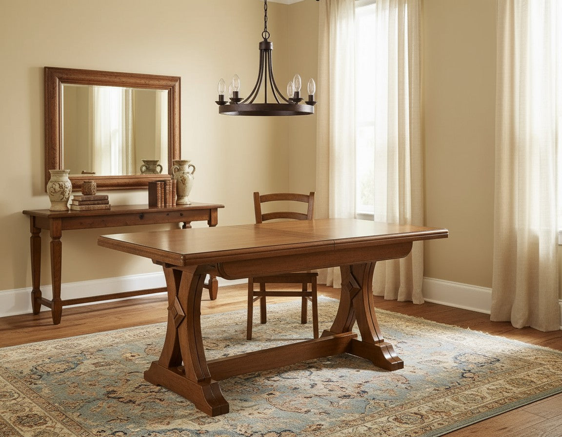 Tavolo arte povera allungabile riquadrato in legno l.160 p.85 h.78 - Mobili 2G