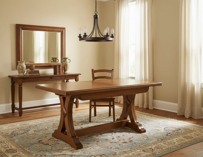 Tavolo arte povera allungabile riquadrato in legno l.160 p.85 h.78 - Mobili 2G