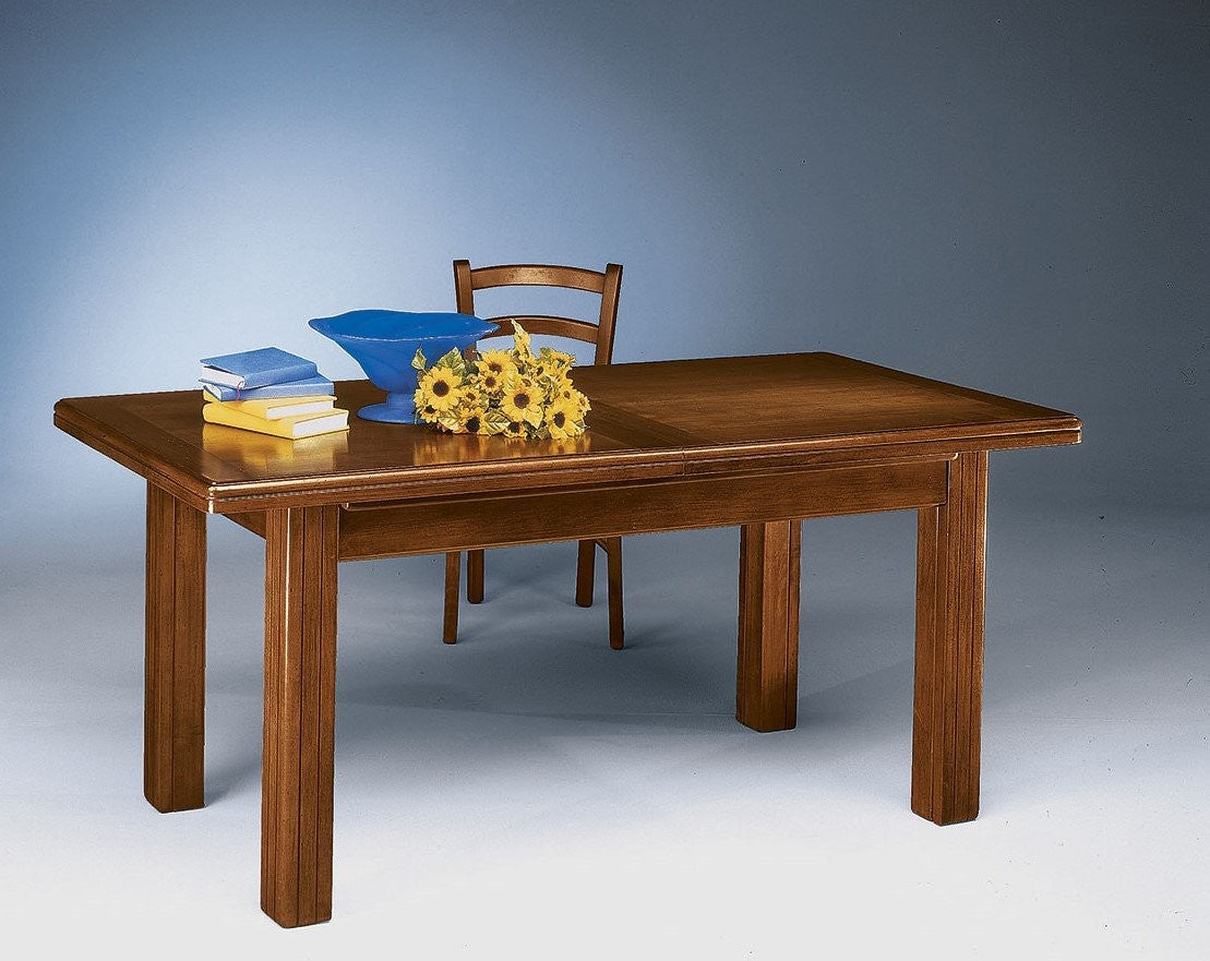 Tavolo arte povera allungabile  riquadrato in legno l.160 p.85 h.78 - Mobili 2G