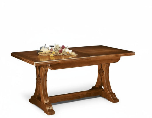 Tavolo arte povera allungabile riquadrato in legno l.180 p.85 h.78 - Mobili 2G