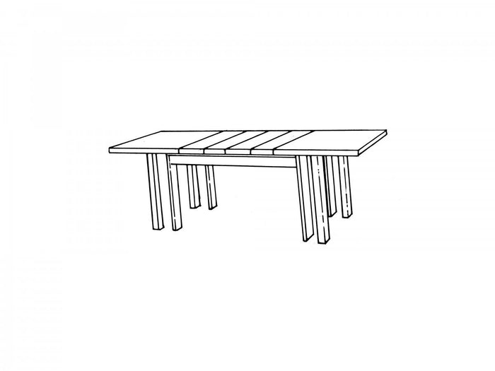 Tavolo arte povera allungabile  riquadrato in legno l.180 p.85 h.78 - Mobili 2G