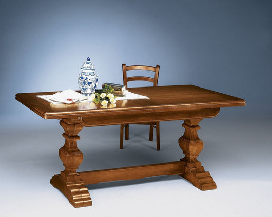 Tavolo arte povera allungabile  riquadrato in legno l.180 p.85 h.78