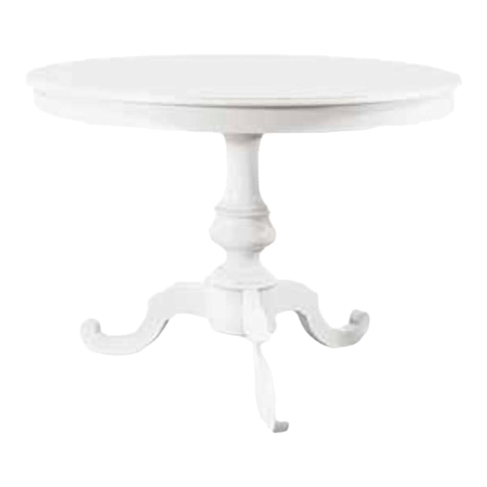 Tavolo arte povera rotondo colore bianco opaco d.120, 1 allunga 40 centimetri