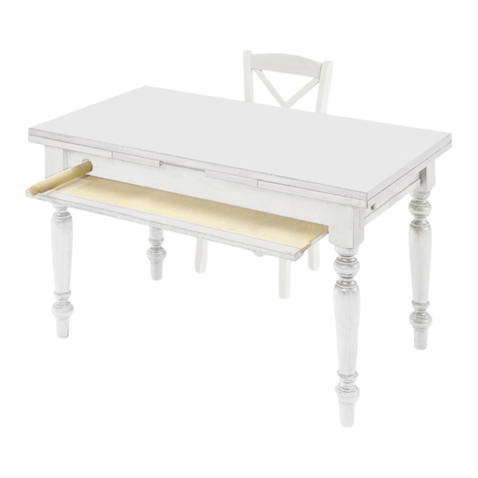 Tavolo attrezzato da cucina shabby bianco 140x80x80 - Mobili 2G
