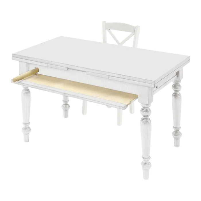 Tavolo attrezzato da cucina shabby bianco 140x80x80 - Mobili 2G