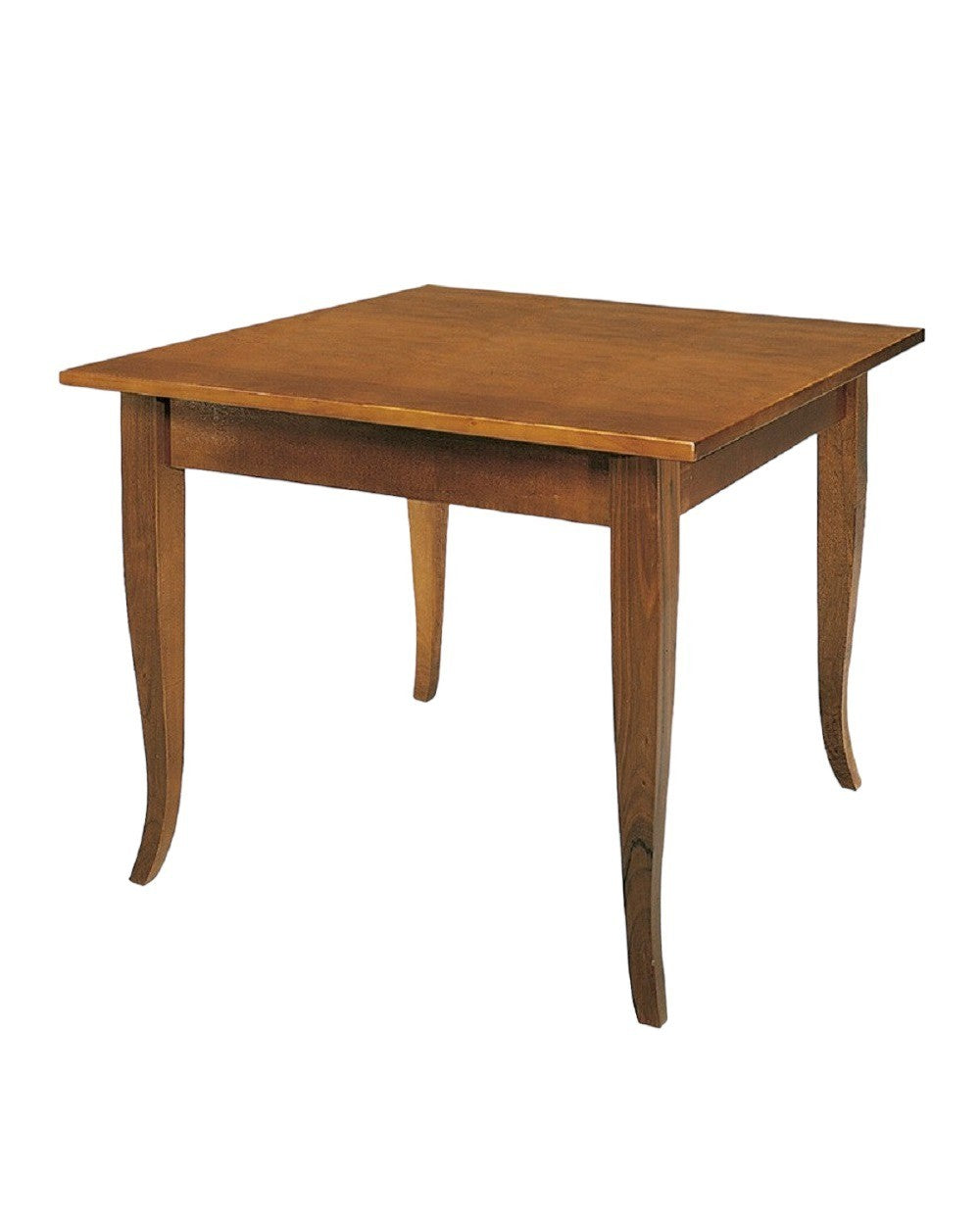 Tavolo classico fisso in legno massello tinta noce (90x90)