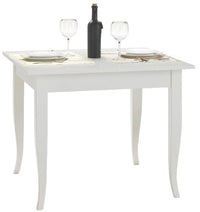 Tavolo classico fisso legno bianco opaco 90x90