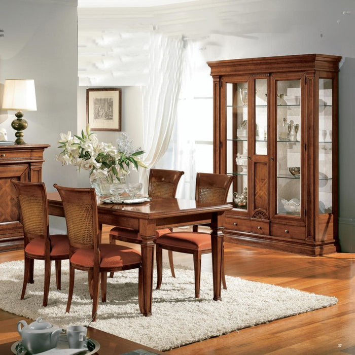 Tavolo classico rettangolare allungabile legno intarsio bassano 170x90x80 - Mobili 2G