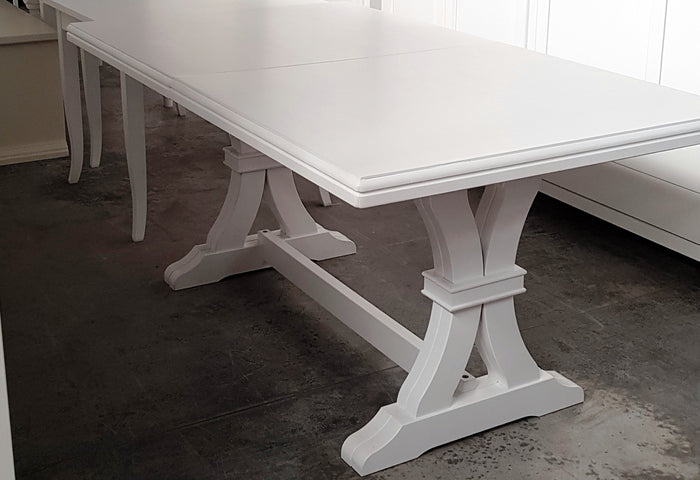 Tavolo classico rettangolare legno allungabile bianco 180x100 (741) - Mobili 2G