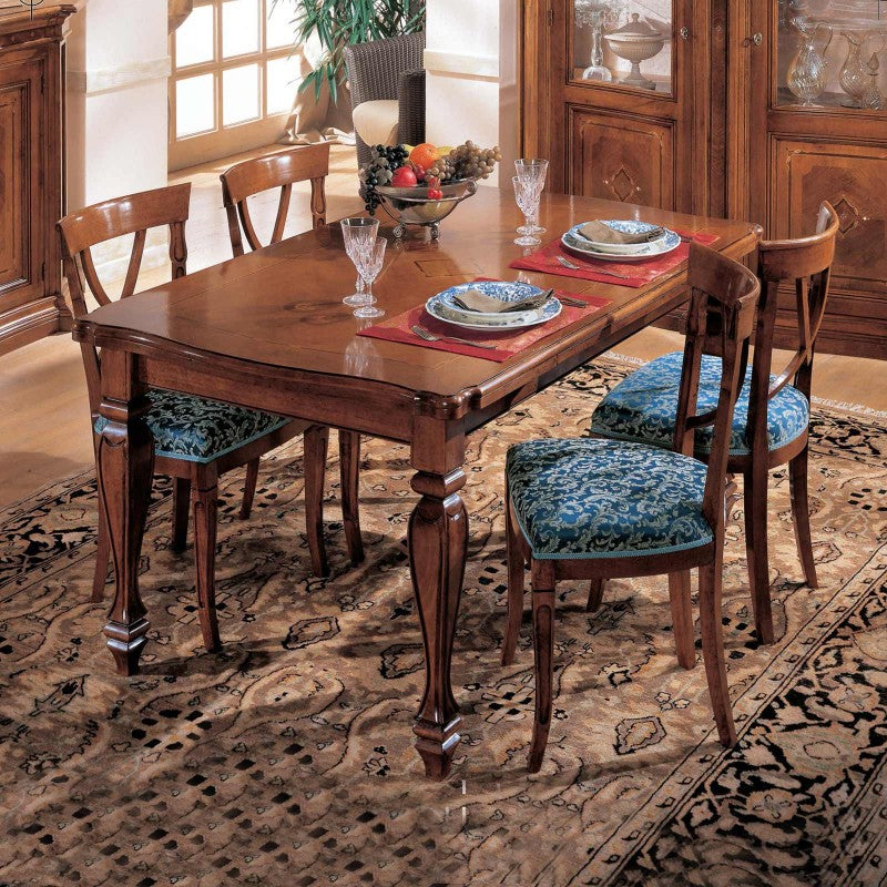 Tavolo classico sagomato allungabile rettangolare bassano 160x100x80 - Mobili 2G