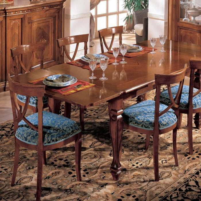 Tavolo classico sagomato allungabile rettangolare bassano 160x100x80 - Mobili 2G