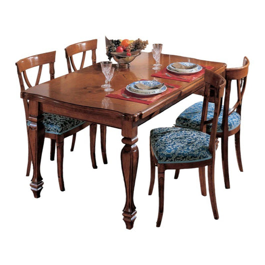 Tavolo classico sagomato allungabile rettangolare bassano 160x100x80 - Mobili 2G